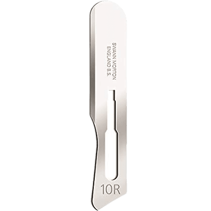 10R Sterile Surgical Blades, Stainless Steel [Individually Packed, Box of 100]