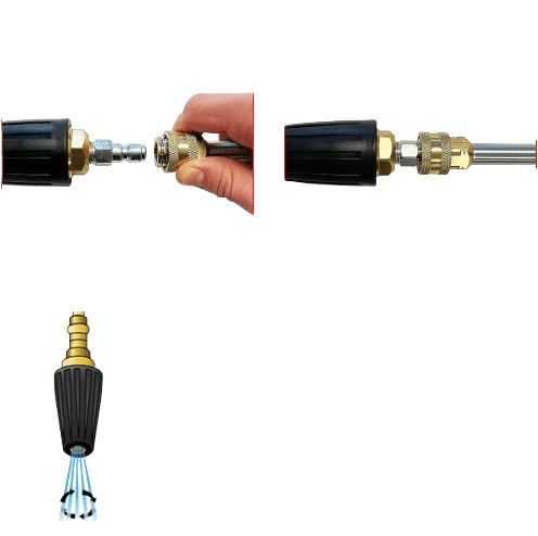 Cleaning 80144 4500 PSI Universal Turbo Pressure Washer Nozzle, 1/4-Inch Quick Connect, Hot- or Cold-Water Use
